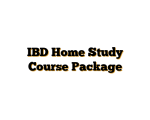 IBD Home Study Course Package