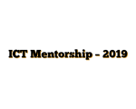 ICT Mentorship – 2019