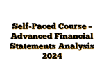 Self-Paced Course – Advanced Financial Statements Analysis 2024