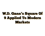 W.D. Gann’s Square Of 9 Applied To Modern Markets
