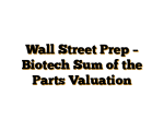 Wall Street Prep – Biotech Sum of the Parts Valuation