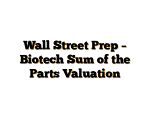 Wall Street Prep – Biotech Sum of the Parts Valuation